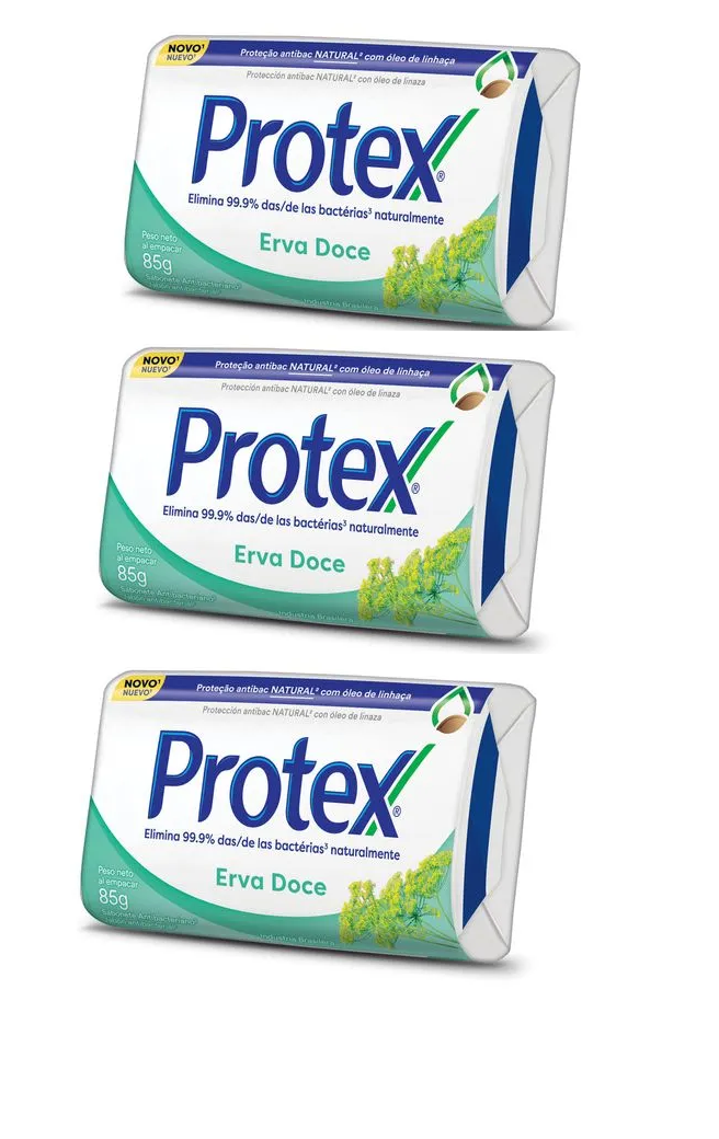 Protex Sabonete em Barra Erva Doce Antibacteriano (3x85g)